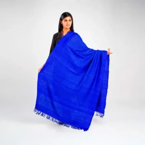 Blue Merino Wool Shawl