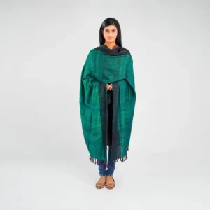 Green Merino Wool Shawl