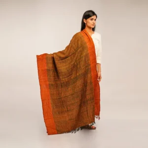 Tiger Orange Merino Wool Shawl