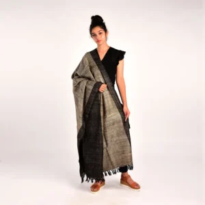 Black Merino Wool Shawl