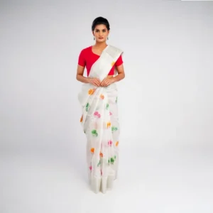 Platinum Mulberry Silk Saree