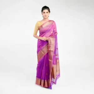 Purple Mulberry Silk Saree