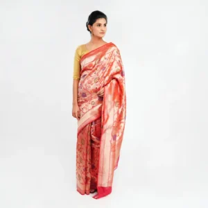 Red Mulberry Silk Saree