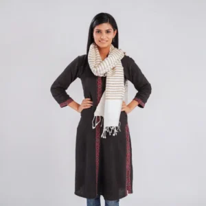 White Eri Silk/Multi Silk Stole