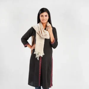 White Merino Wool /Tasar Silk Stole