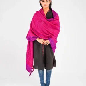 Pink Merino Wool Shawl