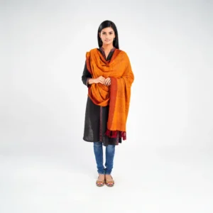 Orange Merino Wool Shawl