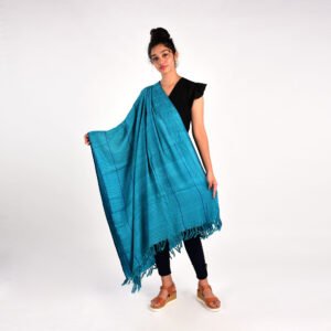 Ball Blue Merino Wool Shawl